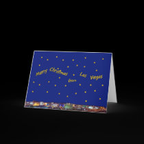 Merry Christmas from Las Vegas Card with Stars!