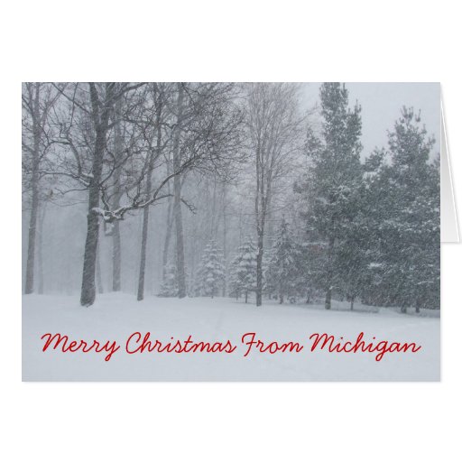 Merry Christmas From Michigan Christmas Card Zazzle