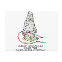 merry christmas from the abominable snowman postcard