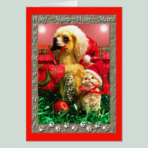 Merry Christmas From The Cat and Dog Greeting Card cards