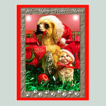 Merry Christmas From The Cat and Dog Postcard postcards