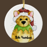 Merry Christmas from the Cat Bah Humbug Ornament ornaments