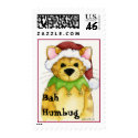 Merry Christmas from the cat Bah Humbug Postage stamp