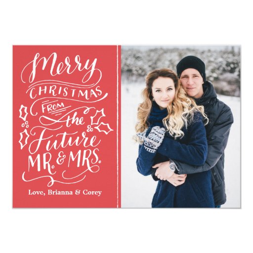 Merry Christmas From The Future Mr. and Mrs. Photo Card | Zazzle