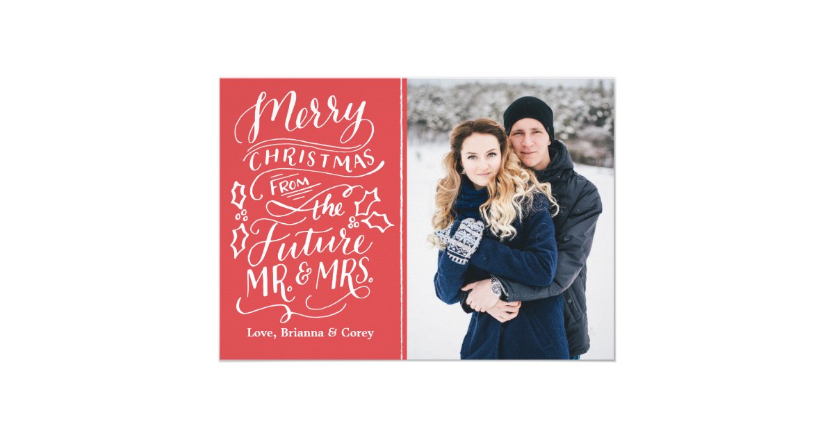 Merry Christmas From The Future Mr. and Mrs. Photo Card | Zazzle