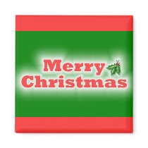 Merry Christmas Frosted magnets by dndartstudio Merry Christmas Frosted magnets
