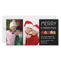 Merry Christmas fun dancing gift boxes black photocard