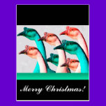 Merry Christmas: Geese Red & Green Say Merry Chris postcards