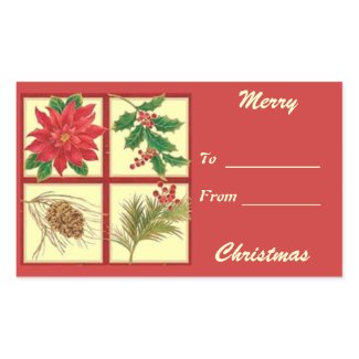 Merry Christmas Gift Tag Rectangle Sticker sticker