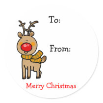 Merry Christmas gift tags Round Stickers