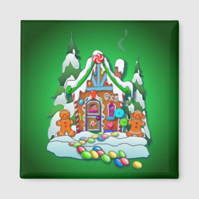 MERRY CHRISTMAS GINGERBREAD HOUSE by SHARON SHARPE Magnet