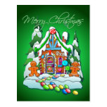 MERRY CHRISTMAS GINGERBREAD HOUSE by SHARON SHARPE Postcard