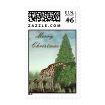 Merry Christmas- Giraffe, wildlife, Holiday, Chris stamps