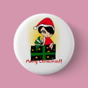 Merry Christmas!!! GirlM Button (BU212) by pocketsfulloflove Merry Christmas!!! GirlM Button (BU212)