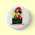 Merry Christmas!!! GirlM Button (BU212)