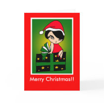 Merry Christmas!! GirlM card (C211) by pocketsfulloflove Merry Christmas!! GirlM card (C211)