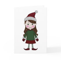 Merry Christmas Glittery Elf Girl Winter Red Green cards by BedazzledByZazzle Merry Christmas Glittery Elf Girl Winter Red Green cards