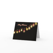 Merry Christmas, glowing Christmas lights cards