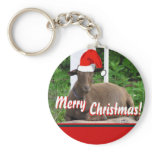 MERRY CHRISTMAS GOAT GREETINGS keychains