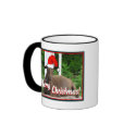 MERRY CHRISTMAS GOAT GREETINGS mugs