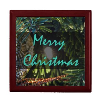 Merry Christmas Gold Ornament Gift Box