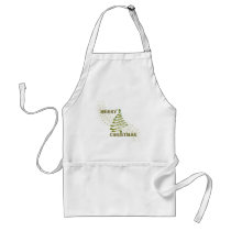 Merry Christmas Gold Tree aprons