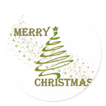 Merry Christmas Gold Tree stickers