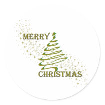 Merry Christmas Gold Tree stickers