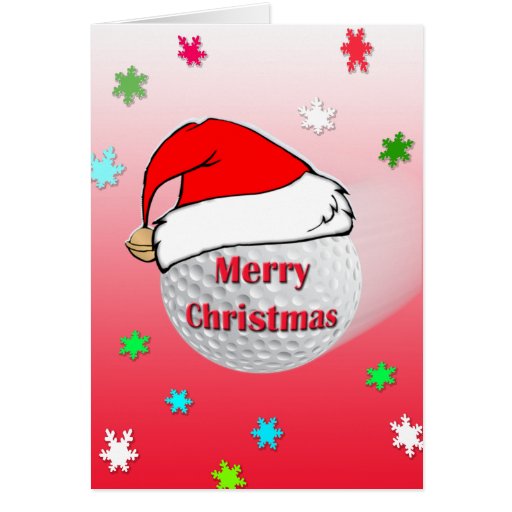 merry christmas golf ball santa hat greeting card zazzle merry christmas golf ball santa hat greeting card zazzle