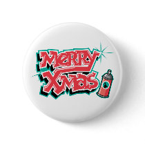 Merry Christmas Graffiti buttons