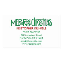 Merry Christmas green Business Card