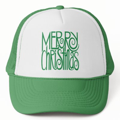 Merry Christmas Green Hat by floatinglemons