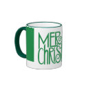 Merry Christmas Green Mug by floatinglemons Merry Christmas Green Mug