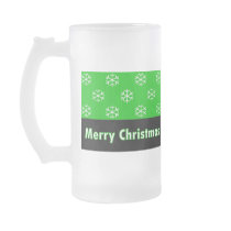 Merry Christmas Green Snow Flake mugs