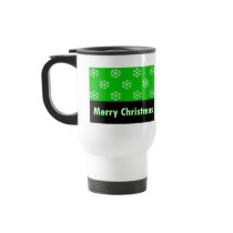 Merry Christmas Green Snow Flake mugs