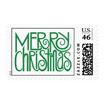Merry Christmas Green Stamp