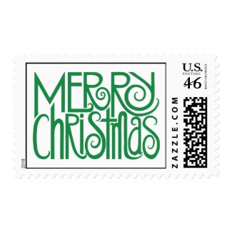 Merry Christmas Green Stamp stamp