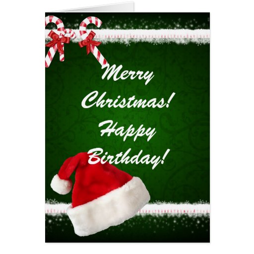 Merry Christmas Happy Birthday Card Greeting Card Zazzle