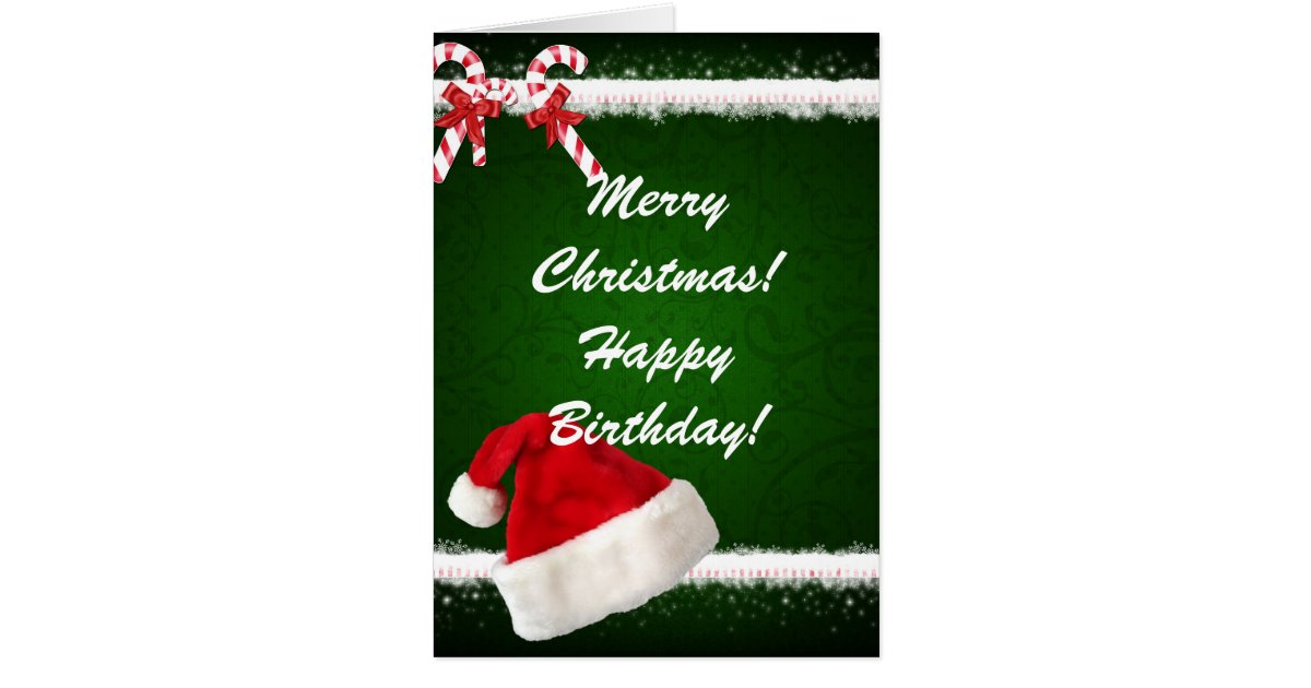 Merry Christmas Happy Birthday Card | Zazzle