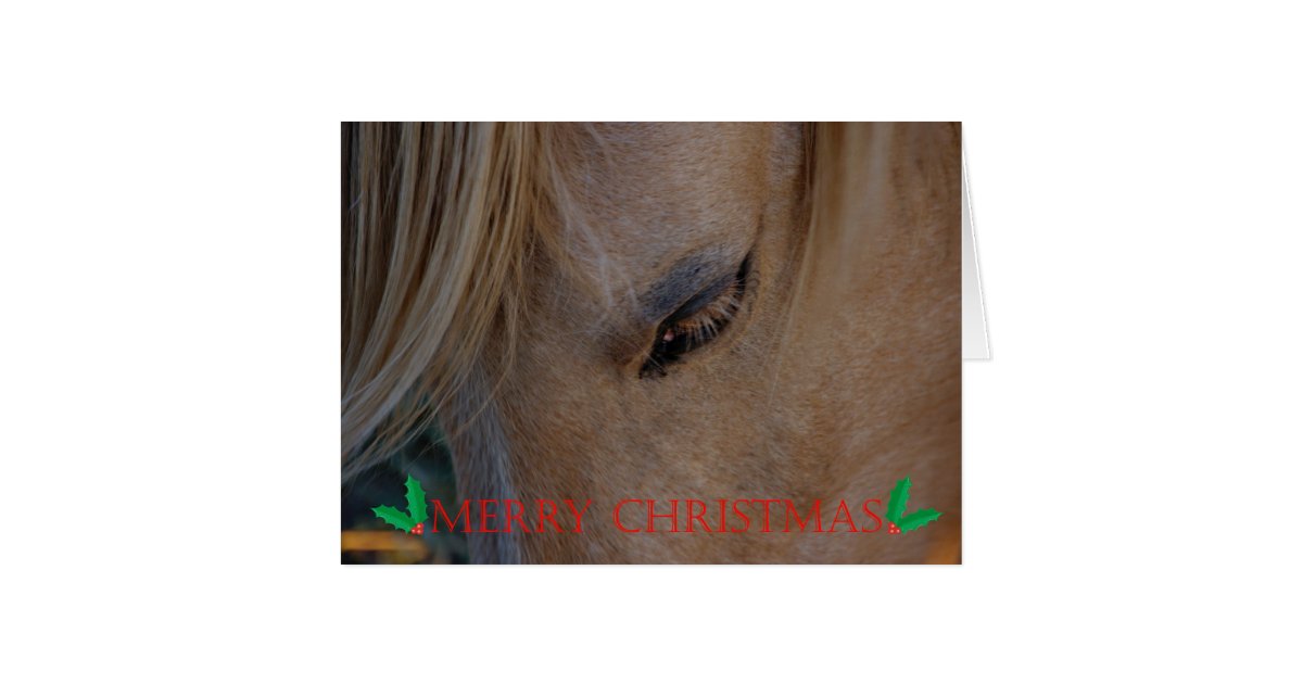 Merry Christmas Happy Holidays Christmas horse Card | Zazzle