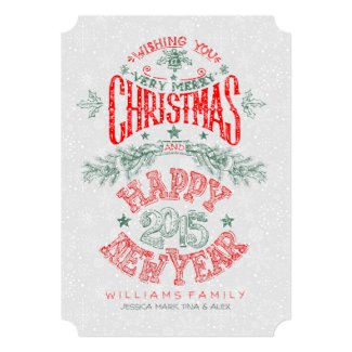 Merry Christmas & Happy New Year 5x7 Paper Invitation Card