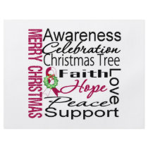 Merry Christmas Head & Neck Cancer Ribbon Collage flyers by cancerapparel Merry Christmas Head & Neck Cancer Ribbon Collage flyers