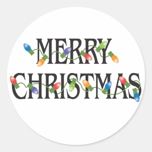 merry christmas holiday lights classic round sticker zazzle merry christmas holiday lights classic round sticker zazzle