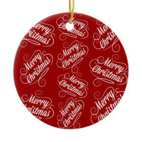 Merry Christmas Holiday Red Seasonal Design Christmas Tree Ornaments