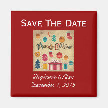 Merry Christmas Holiday Save The Date Magnet