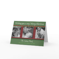 Merry Christmas Holly and Ivy Photo Trip cards