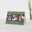 Merry Christmas Holly and Ivy Tri-Photo Card card