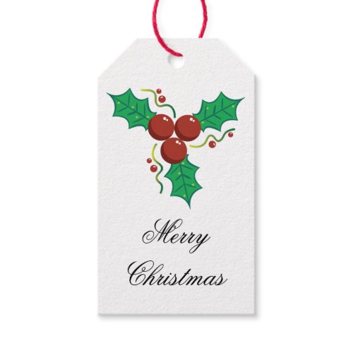 Merry christmas Holly Berries  Personalized Pack Of Gift Tags