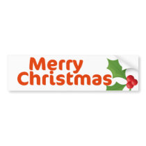 Merry Christmas Holly bumper stickers by BoogieMonst Merry Christmas Holly bumper stickers