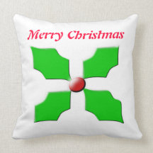 Merry Christmas Holly Customizable Pillow